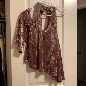 Velvet off the shoulder top